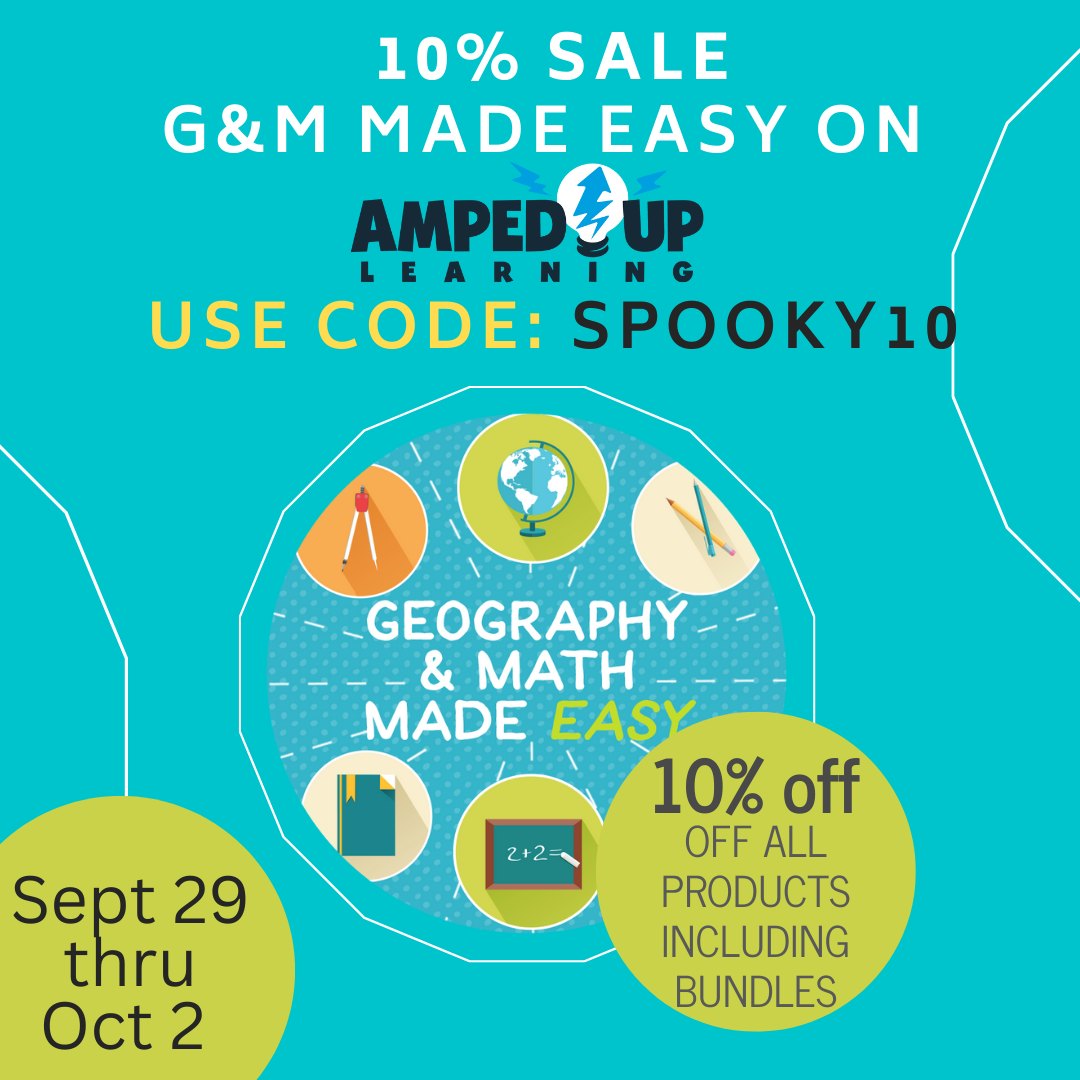 Geopraph Math SPOOKY10 Sale, 10% Off Today Thru Sunday – Geography & Math Made Easy