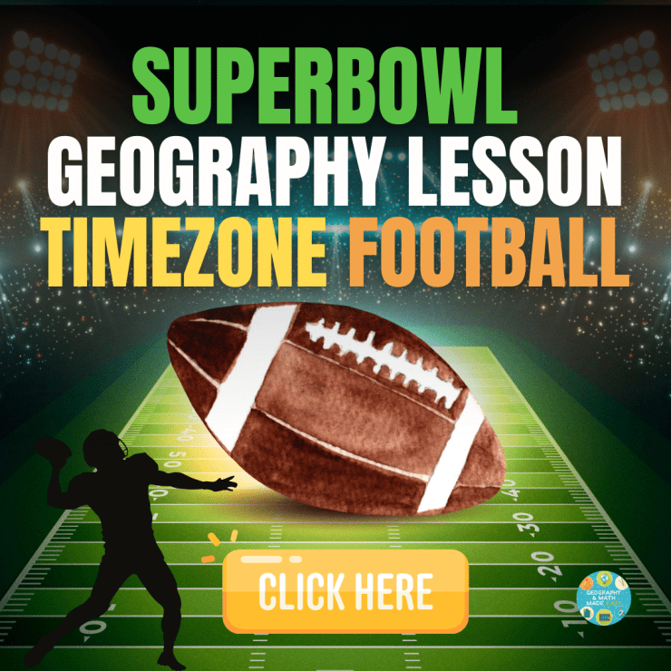 🏈 Super Bowl Sunday Geography Lesson: Teach Time Zones with Time Zone Football