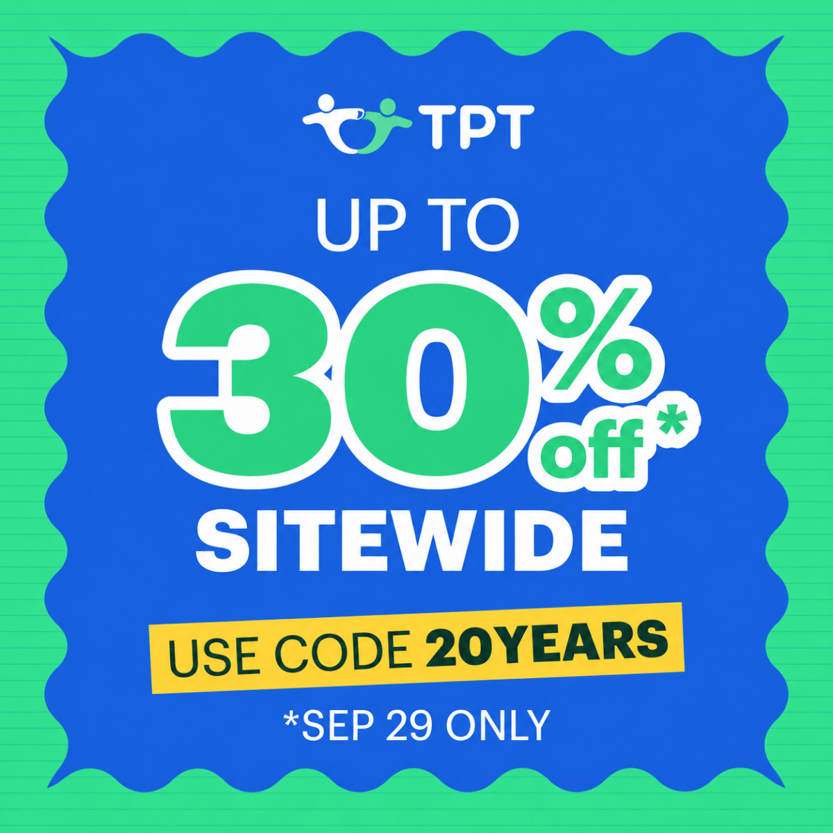 TPT 20th Anniversary Sale Tomorrow Only!  ⏰